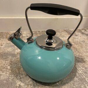 Chantal Enamel-on-Steel Vintage Tea Kettle Aqua Turquoise MSRP $95